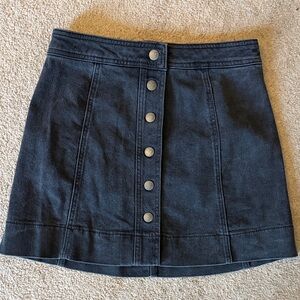 Madewell Black Button-Front Mini Skirt